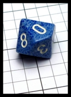 Dice : Dice - 10D - Chessex Blue Speckle and White Numerals - POD Aug 2015